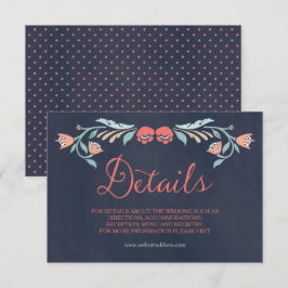 Bluish Chalkboard Elegante Blumenzwiebeldetails Begleitkarte