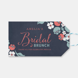 Bluish Chalkboard Floral Bridal Brunch Geschenk Ta Geschenkanhänger