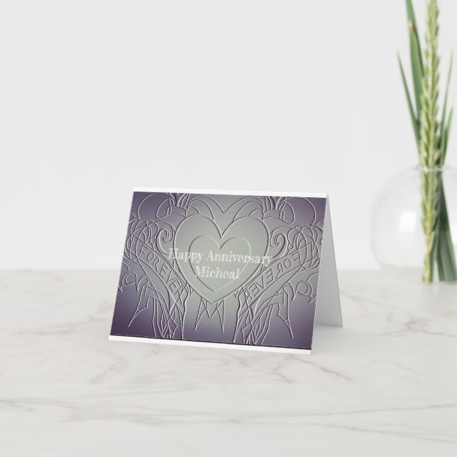 Bluish Gray 1. Jubiläum Feiertagskarte (Vorderseite)