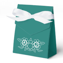 Bluish Green & White Gastgeschenk Hochzeit Box