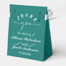 Bluish Green & White Gastgeschenk Hochzeit Box