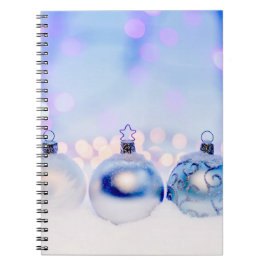 Bluish Silver Weihnachtsdekor Balls Notizblock