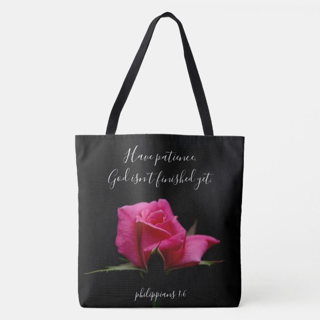 Blümchen mit Verse; Blüte der rote Rose 1:6 Tasche (Vorderseite)