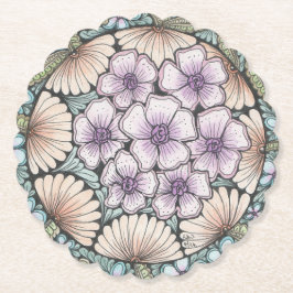 Blume2 doodle Art Untersetzer. Untersetzer