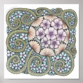 Blume2-Doodle-Druck 8x8in Poster