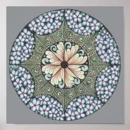 Blume3 doodle art print 8x8in. poster