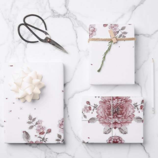 Blume3 Geschenkpapier Set (Vorderseite)