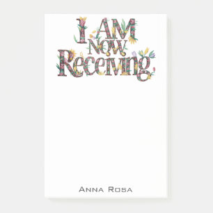 *~* Blume 13 ICH ERHALTE JETZT AP85 Manifesting Post-it Klebezettel