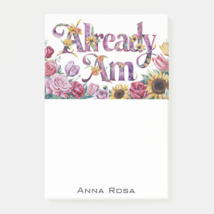 *~* Blume 1 BEREITS AM AP85 Manifesting Post-it Klebezettel