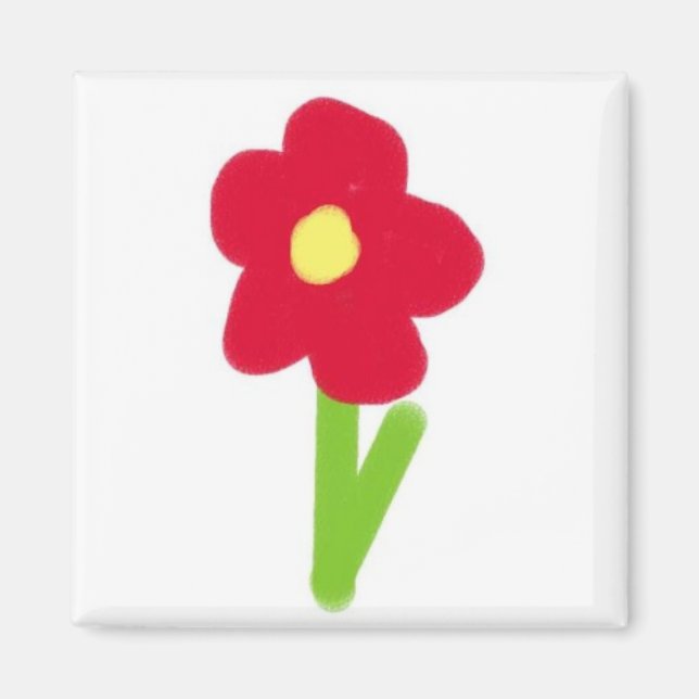 Blume 2 (Hot Pink) Magnet (Vorne)