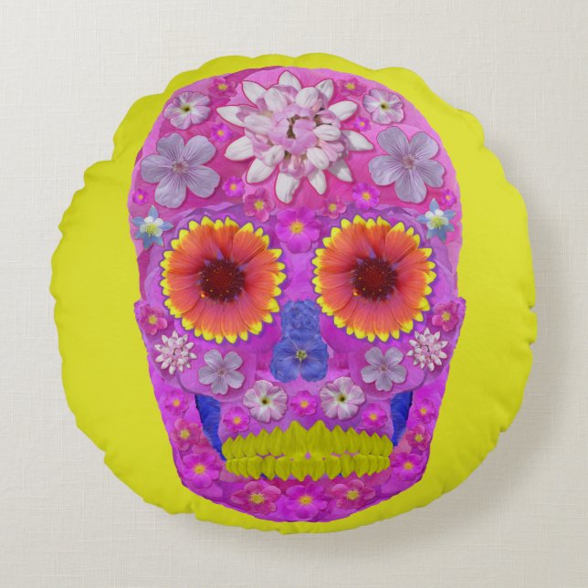 BLUME 2 RUNDES KISSEN (Vorderseite)