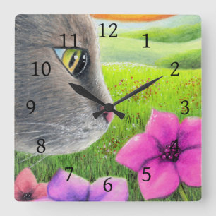 Blume 647 quadratische wanduhr