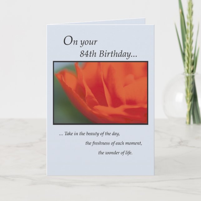 Blume 84. Geburtstag Karte (Vorderseite)