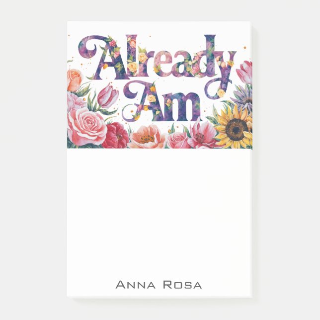 *~* Blume 8 BEREITS AM AP85 Manifesting Post-it Klebezettel (Vorderseite)