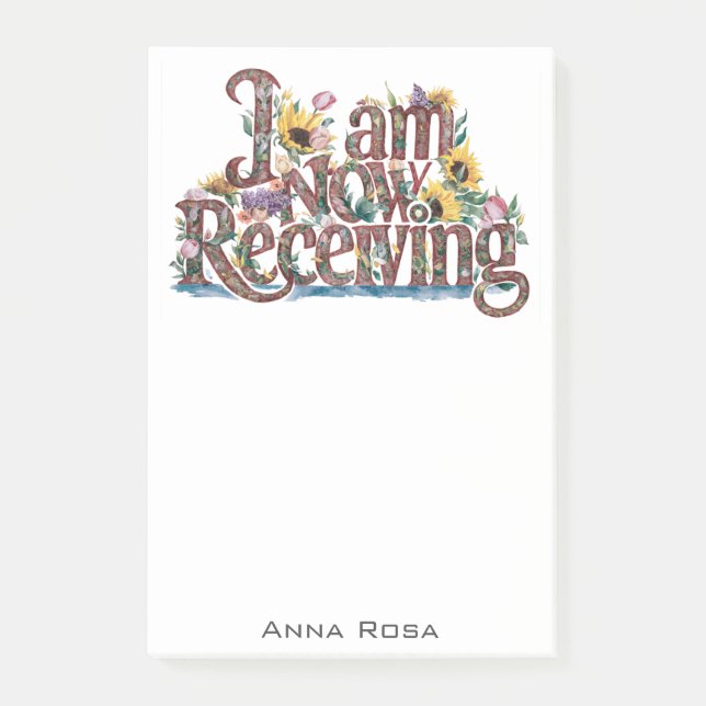 *~* Blume 8 JETZT ERHALTE ICH AP85 Manifesting Post-it Klebezettel (Vorderseite)