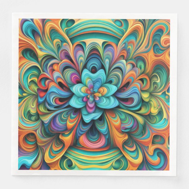 Blume Abstrakt Art Serviette (Vorderseite)