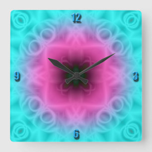 Blume Abstrakte Wall-Uhr Quadratische Wanduhr