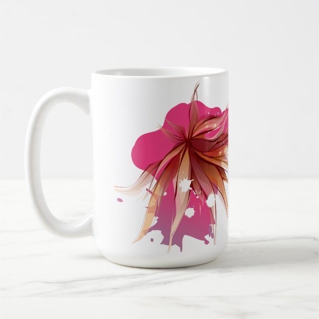 Blume abstrakter Hibisken Kaffeetasse (Links)