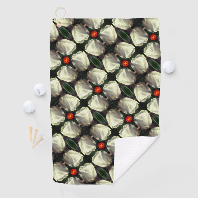 Blume Abstraktes Muster Golfhandtuch (Insitu)