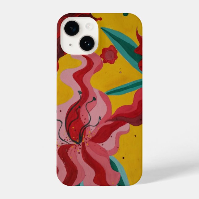 Blume, Abstraktion, Abstraktionismus, iPhone 14 Hülle (Rückseite)