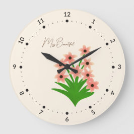 Blume abzeichnen große wanduhr
