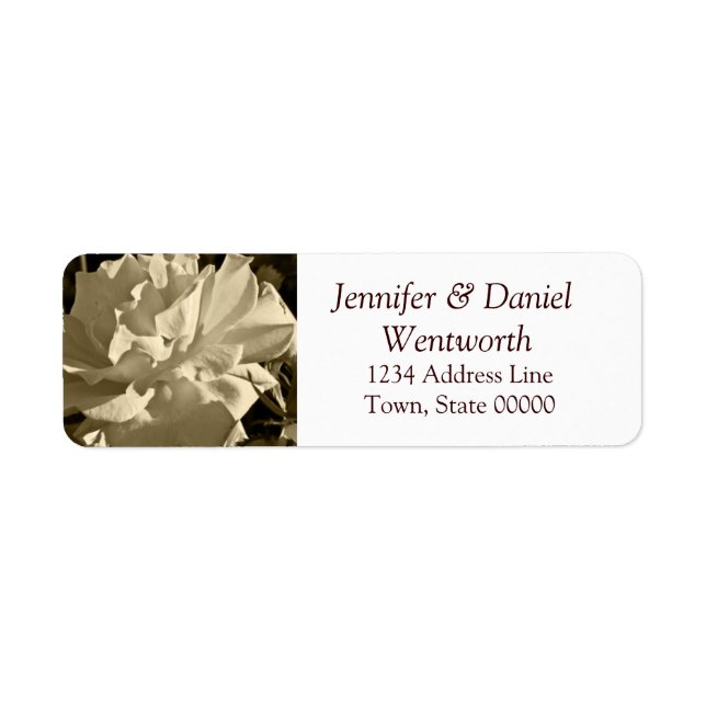 Blume Address Labels Sepia Rose (Vorne)