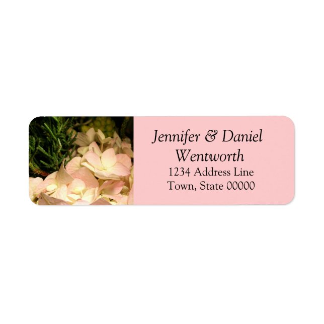 Blume Adresse Labels Pink Hydrangea (Vorne)