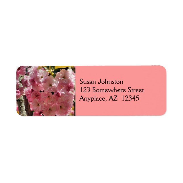 Blume-Adressetikett für tiefe rosa Blüten (Vorne)