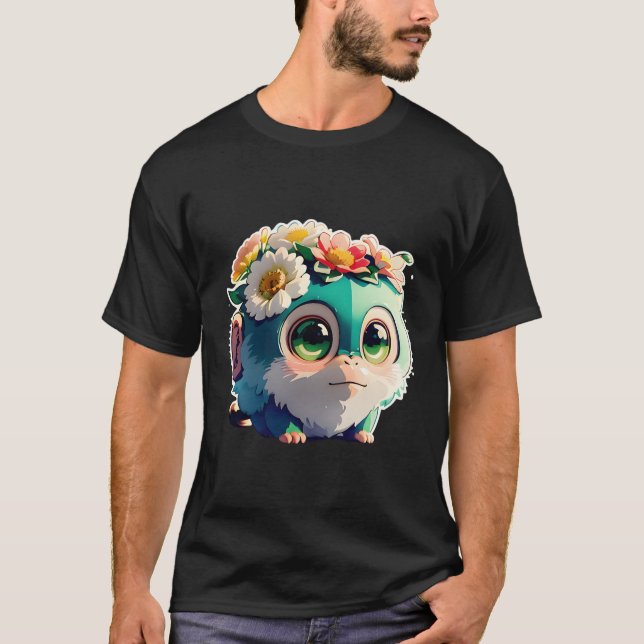 Blume Affe blühende Schönheit Affe Pflanze T-Shirt (Vorderseite)