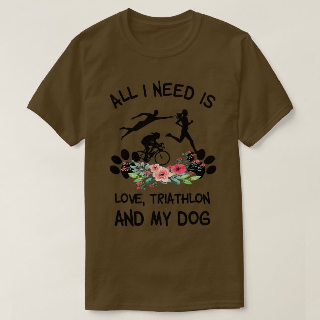 Blume Alles was ich brauche ist Liebe Triathlon un T-Shirt (Design vorne)
