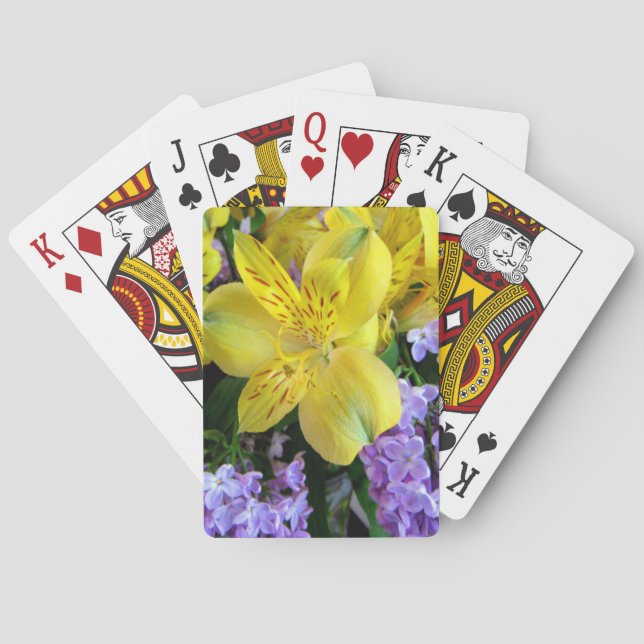 Blume Alstroemeria und Lilacs Spielkarten (Rückseite)