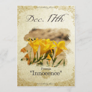 Blume am 17. Dezember "Freesia" Karte