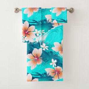 Blume am Hibiskus Badhandtuch Set