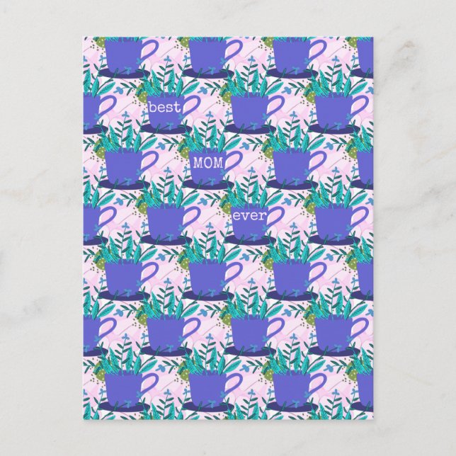 Blume am Muttertag in einer Tasse Postkarte (Vorderseite)