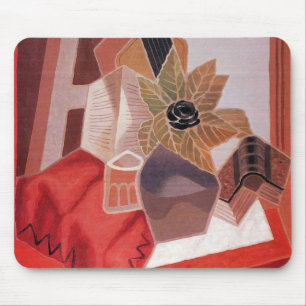 Blume am Tisch von Juan Gris, Vintager Kubismus Mousepad