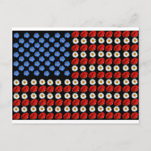 Blume Amerikanische Flagge Postkarte