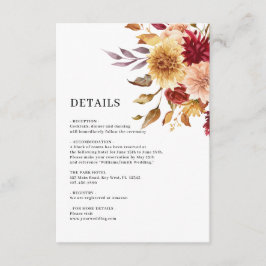 Blume | Angaben zur botanischen Hochzeit Begleitkarte