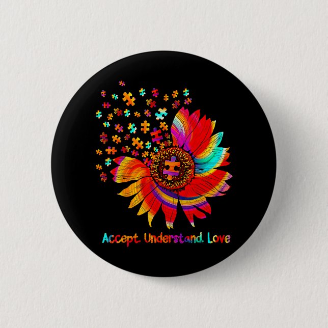 Blume Annehmen Liebe verstehen Button (Vorderseite)