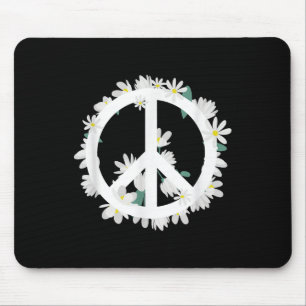 Blume Anti-War Logo Daisies Peace Sign Mousepad