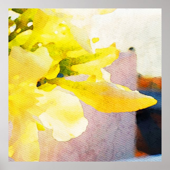 *~* Blume AP10 Blume Gelbes Pfirsichfarben Poster (Vorne)