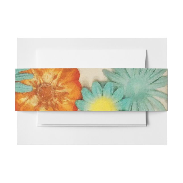Blume Aqua Bat Mitzvah Envelope Wrap Band (Vorderseite Beispiel)