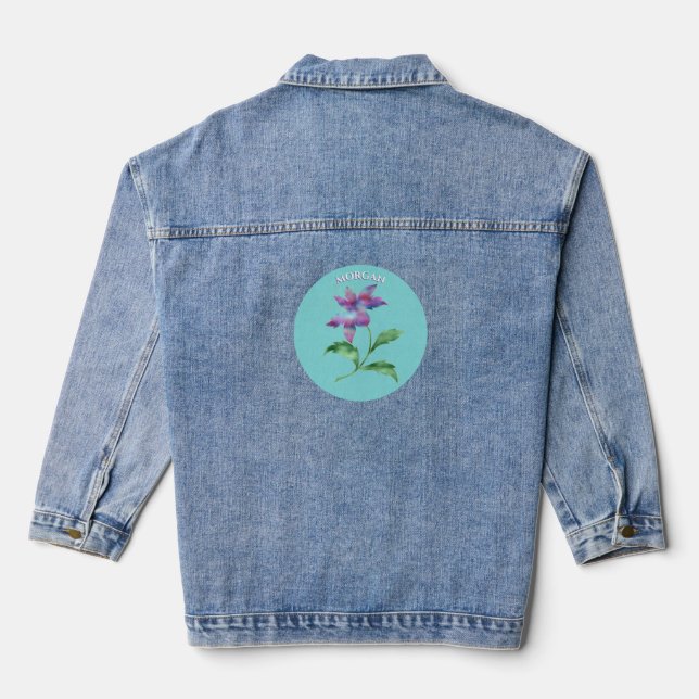 Blume, Aquamariner Kreis, Name Jeansjacke (Rückseite)