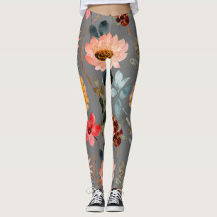 Blume Aquarell Farbenfrohe Natur Niedlich Leggings
