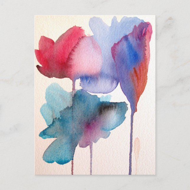 Blume Aquarell Moderne Blumenarchitektur Postkarte (Vorderseite)