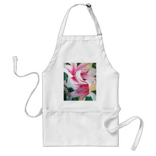 Blume Aquarell Originale Kunst in Weiß und Rosa Schürze