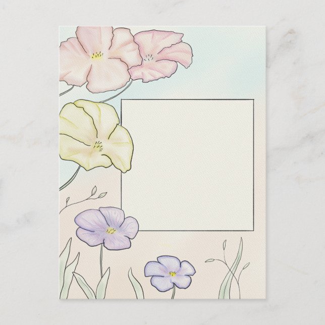 Blume Aquarell Postcard schreiben Sie Ihre eigene Postkarte (Vorderseite)