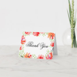 Blume Aquarell Rot und Ornage Poppy Danke