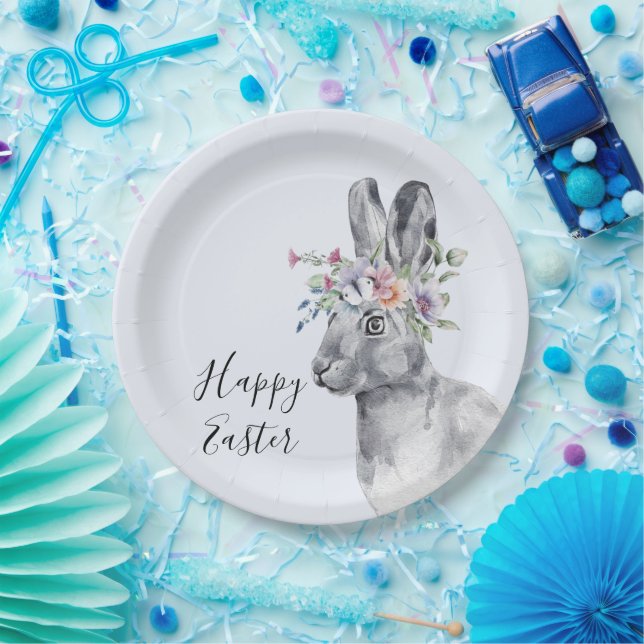 Blume Aquarell Sonniges Ostern Pappteller (Party)