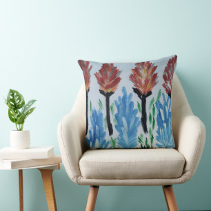 Blume Aquarellbilder farbig Kissen