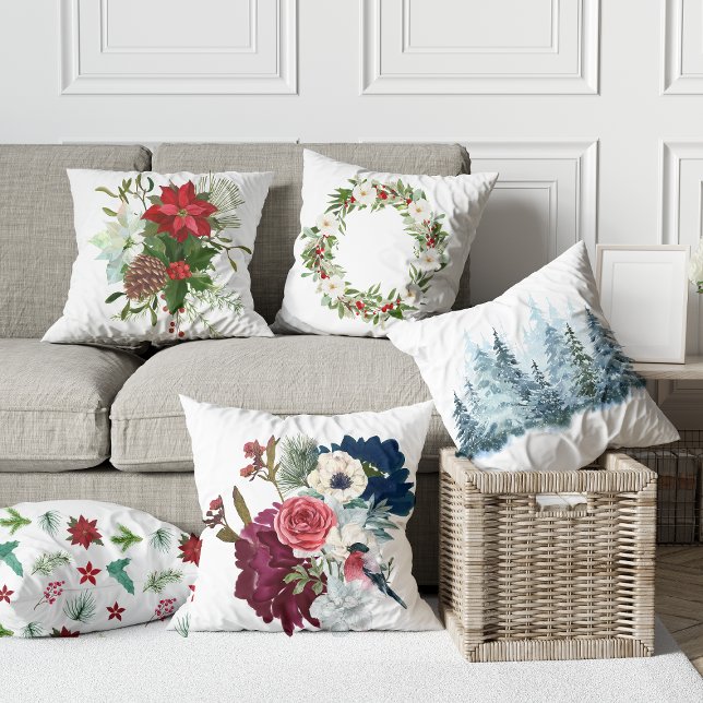 Blume Aquarellblütenkiefer Wintergarten Winterdeko Kissen (Von Creator hochgeladen)